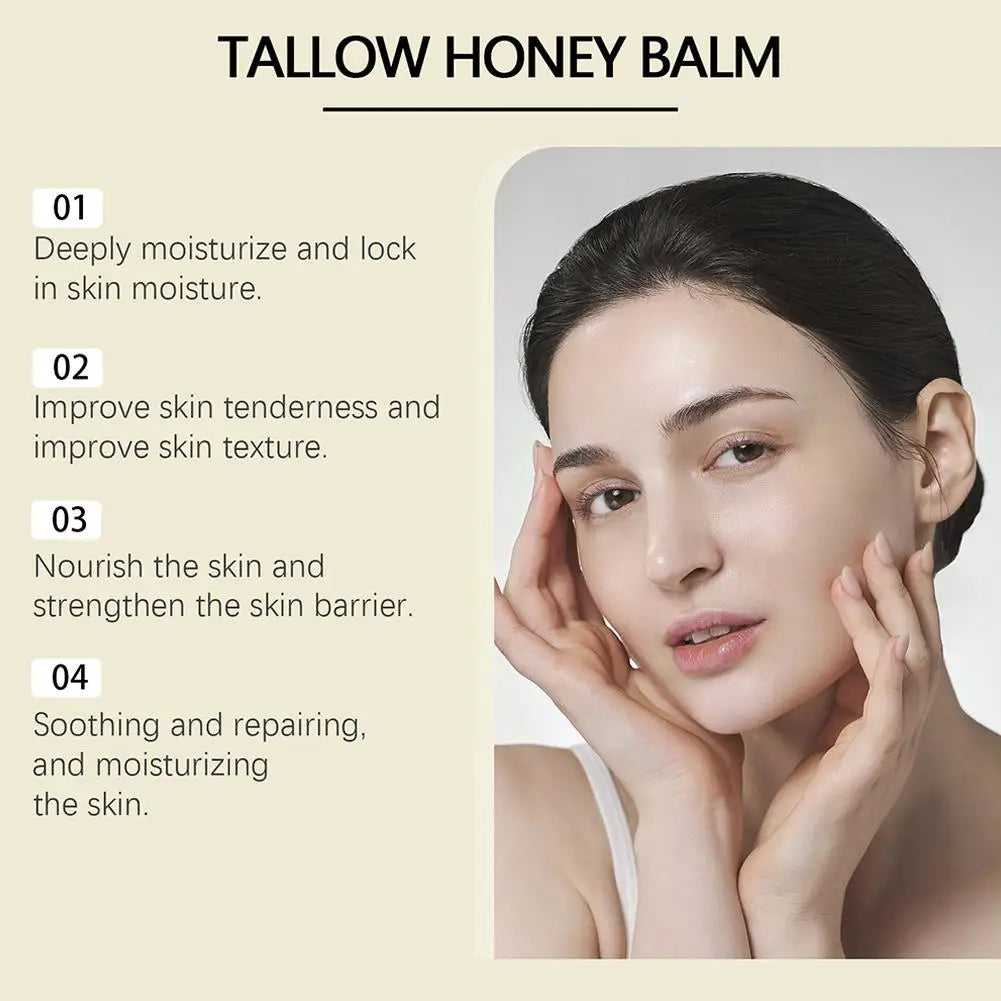 Whipped Beef Tallow Honey Balm - Moisturizing Face & Body Cream