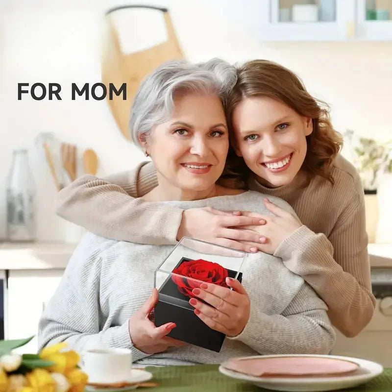 Artificial Flower Box with I Love You Necklace